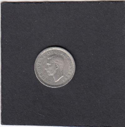 Beschrijving: 3 Pence GEORGIUS VI  